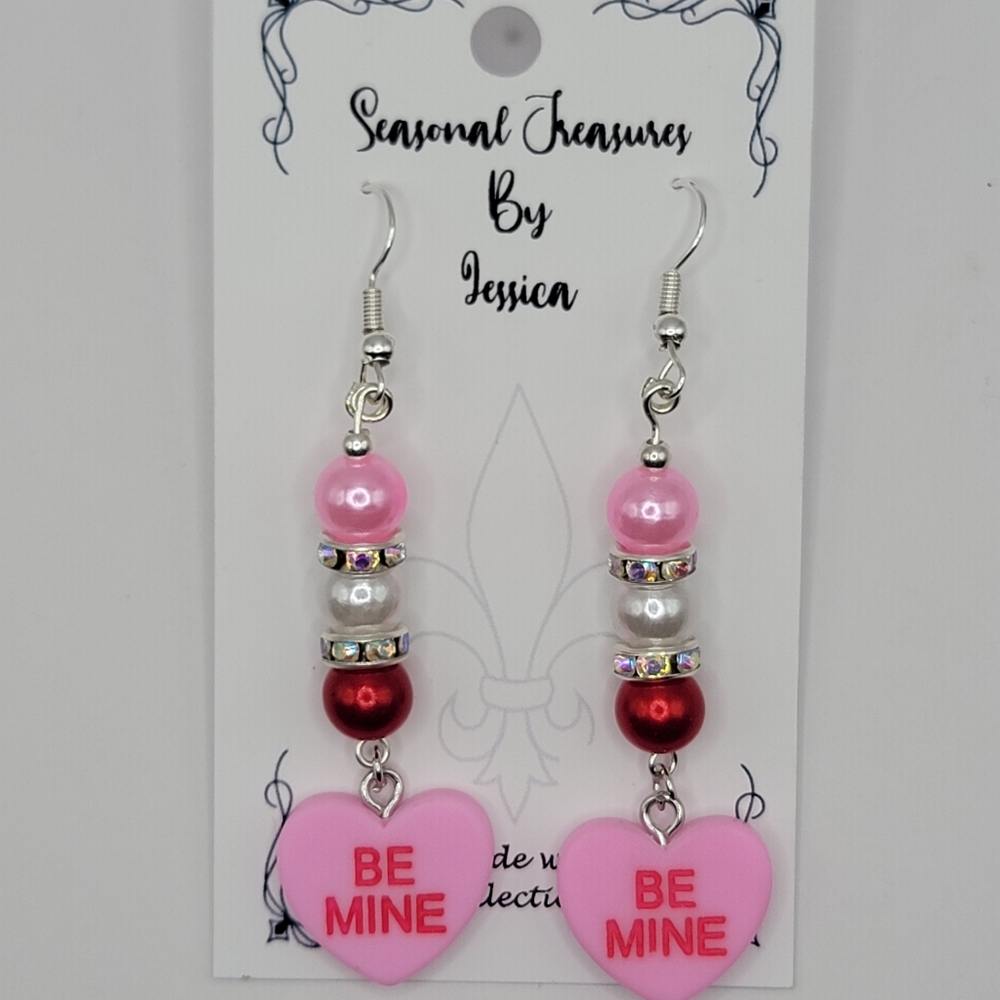Valentine's Day Handmade Candy Heart Earrings